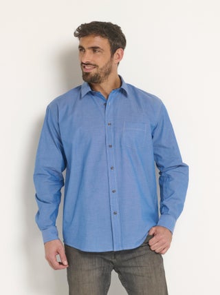 Chemise coton en chambray imprimé