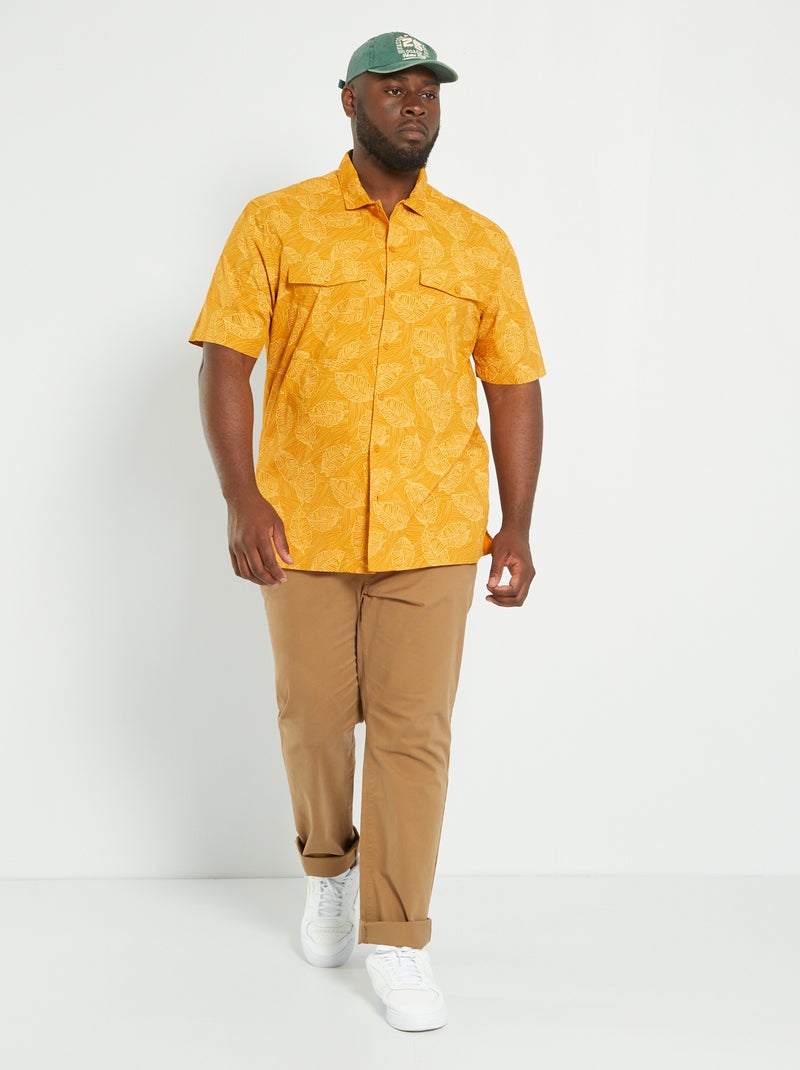 Chemise coton imprimé Jaune - Kiabi
