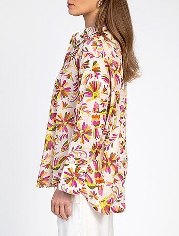 Chemise coton imprimée manches longues