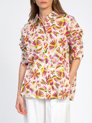 Chemise coton imprimée manches longues
