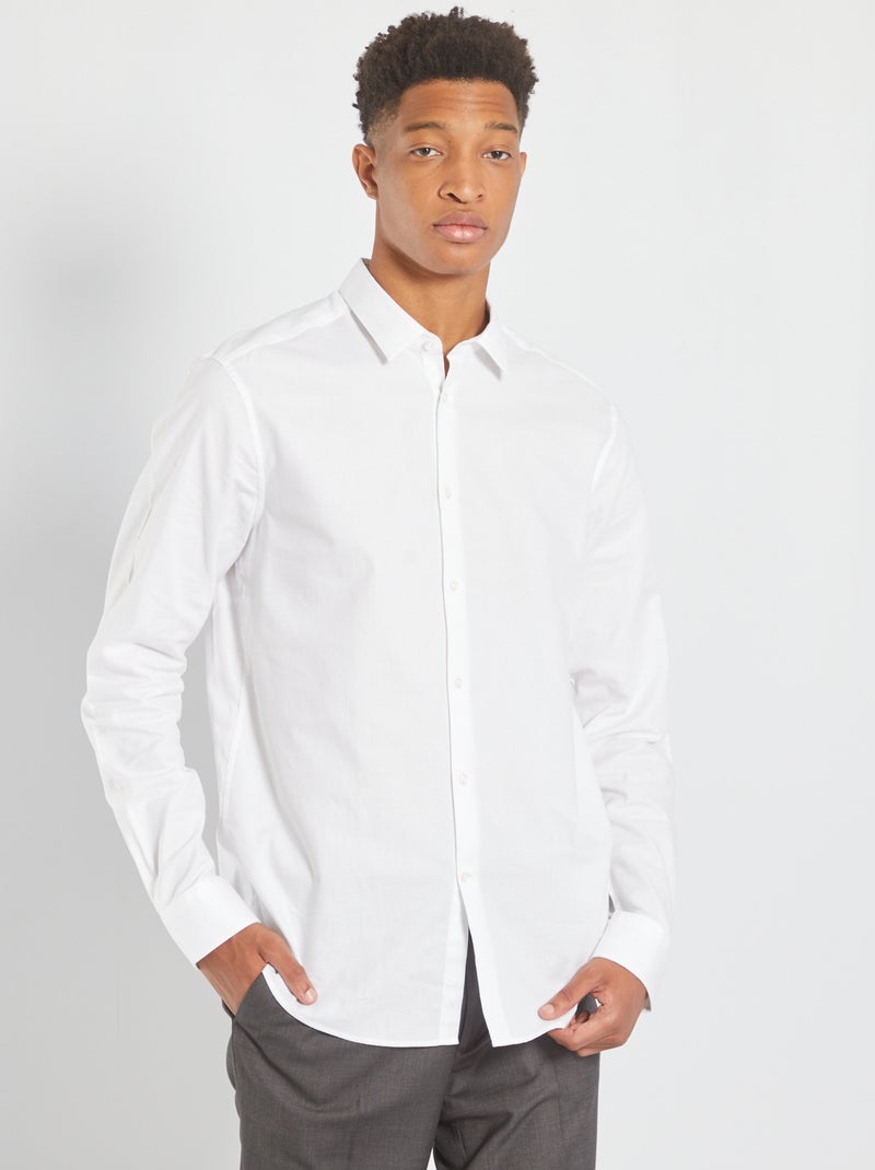 Chemise coton oxford +1m90 Blanc - Kiabi
