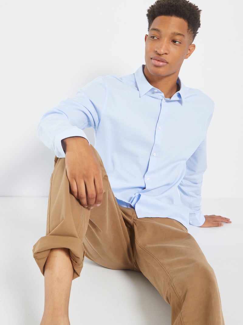 Chemise coton oxford +1m90 Bleu ciel - Kiabi