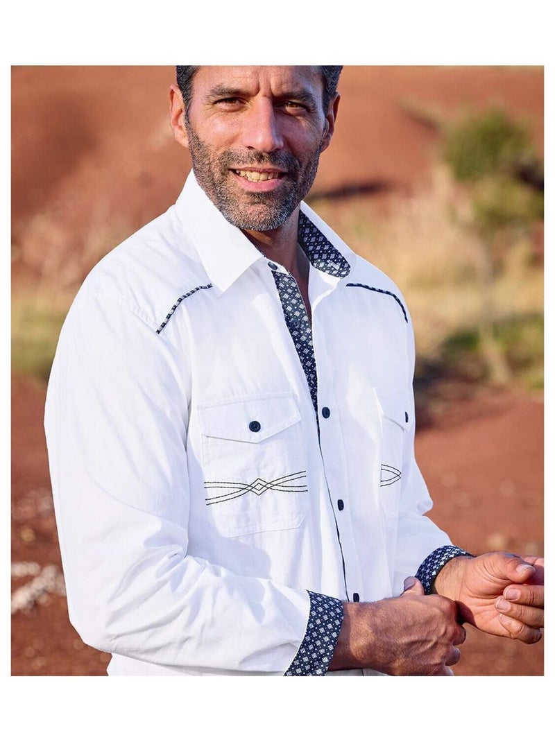 Chemise Country - ATLAS FOR MEN Blanc - Kiabi