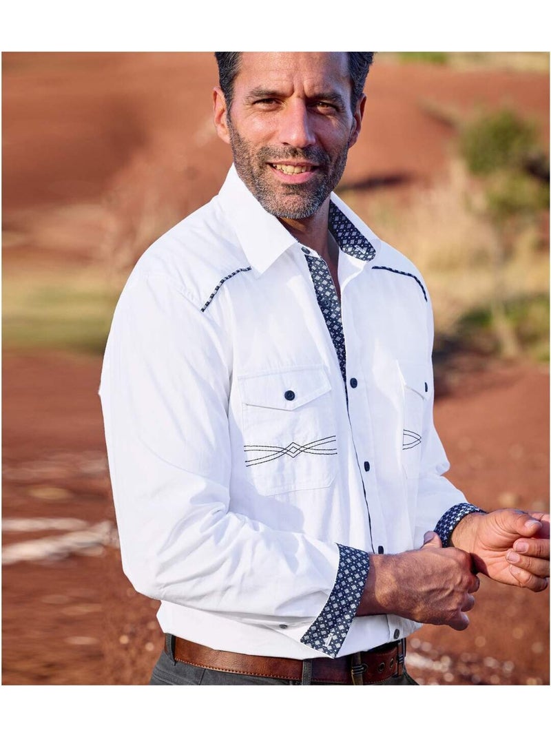 Chemise Country - ATLAS FOR MEN Blanc - Kiabi