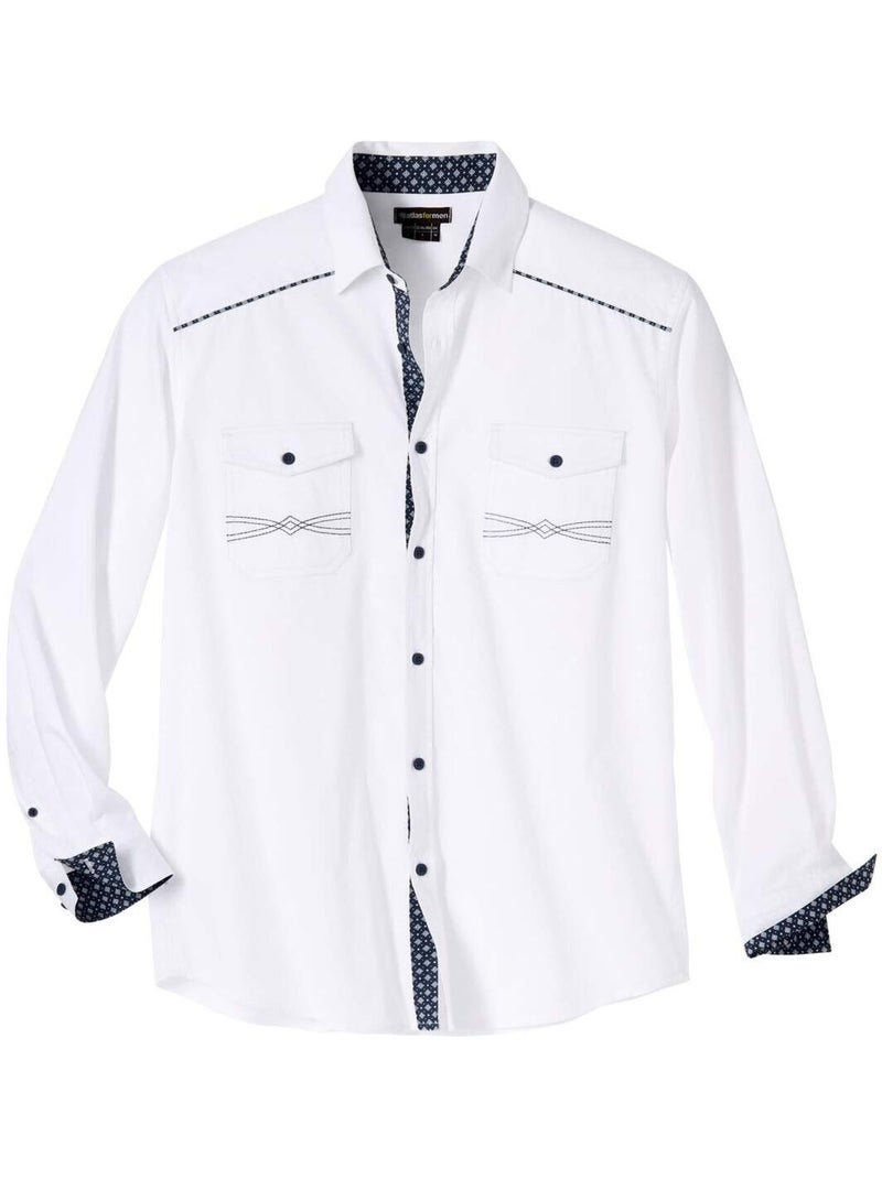 Chemise Country - ATLAS FOR MEN Blanc - Kiabi