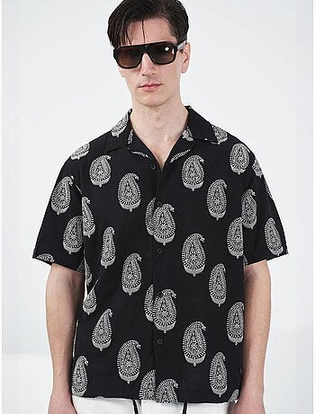Chemise coupe classique à imprimé cachemire et fermeture boutonnée giesto