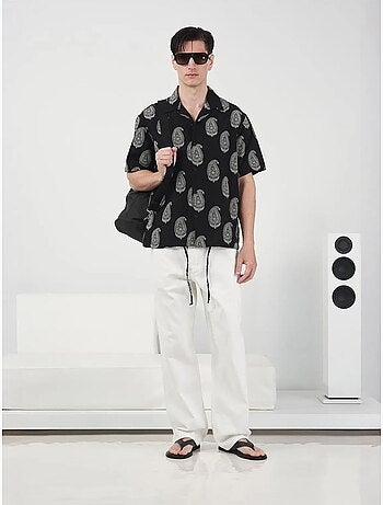 Chemise coupe classique à imprimé cachemire et fermeture boutonnée giesto