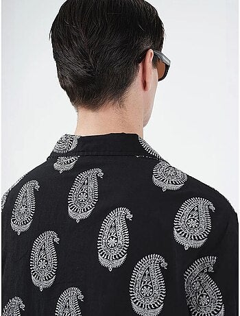 Chemise coupe classique à imprimé cachemire et fermeture boutonnée giesto