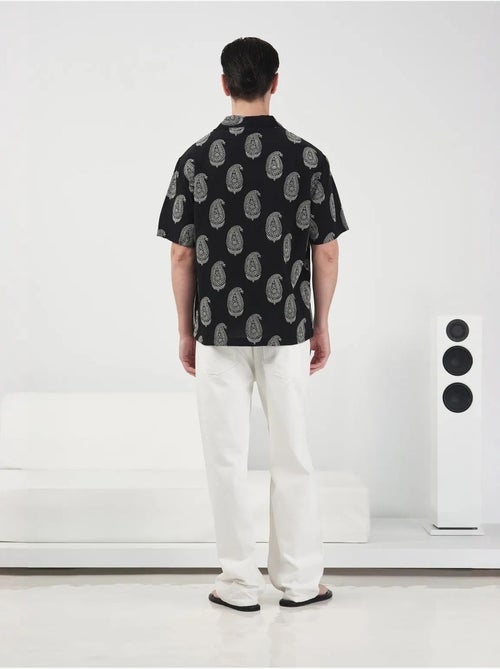 Chemise coupe classique à imprimé cachemire et fermeture boutonnée giesto - Kiabi