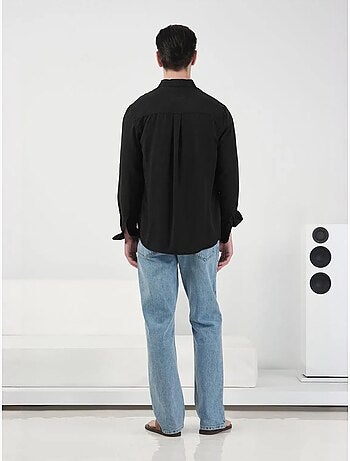 Chemise coupe classique à manches longues boutonnée en tencel giesto