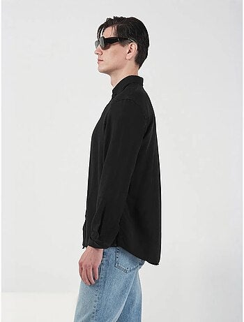Chemise coupe classique à manches longues boutonnée en tencel giesto