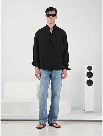 Chemise coupe classique à manches longues boutonnée en tencel giesto
