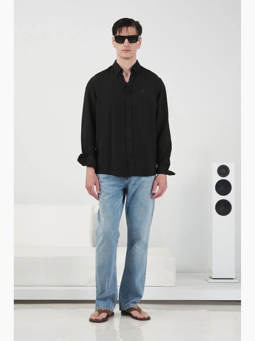 Chemise coupe classique à manches longues boutonnée en tencel giesto - Kiabi Chemise coupe classique à manches longues boutonnée en tencel giesto - Kiabi