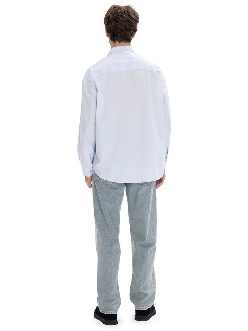 Chemise coupe classique, col boutonné et poches giesto Bleu pastel - Kiabi