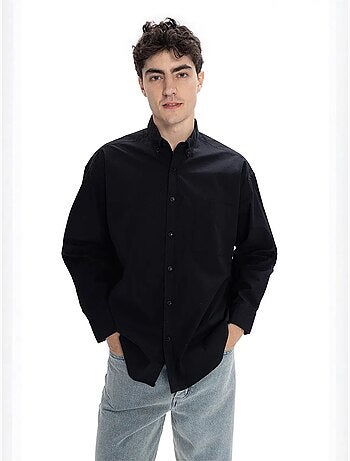 Chemise coupe classique manches longues en popeline avec fermeture boutonnée giesto