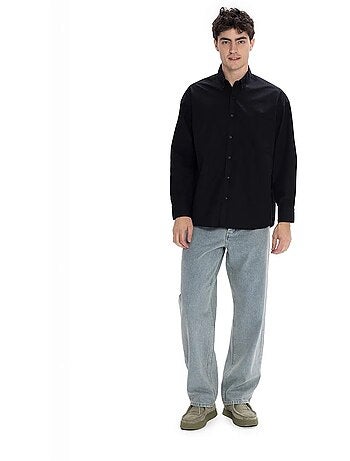 Chemise coupe classique manches longues en popeline avec fermeture boutonnée giesto