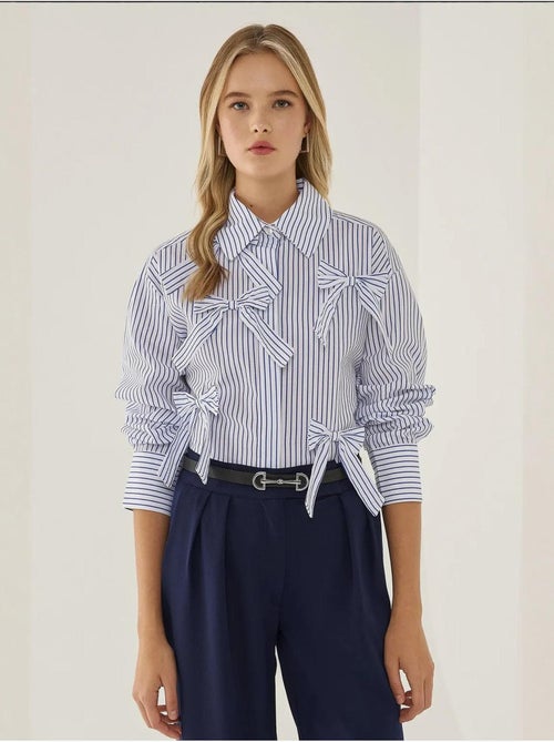Chemise coupe décontractée avec détail nœud - Kiabi