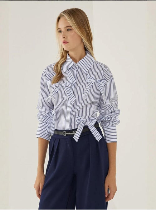 Chemise coupe décontractée avec détail nœud - Kiabi