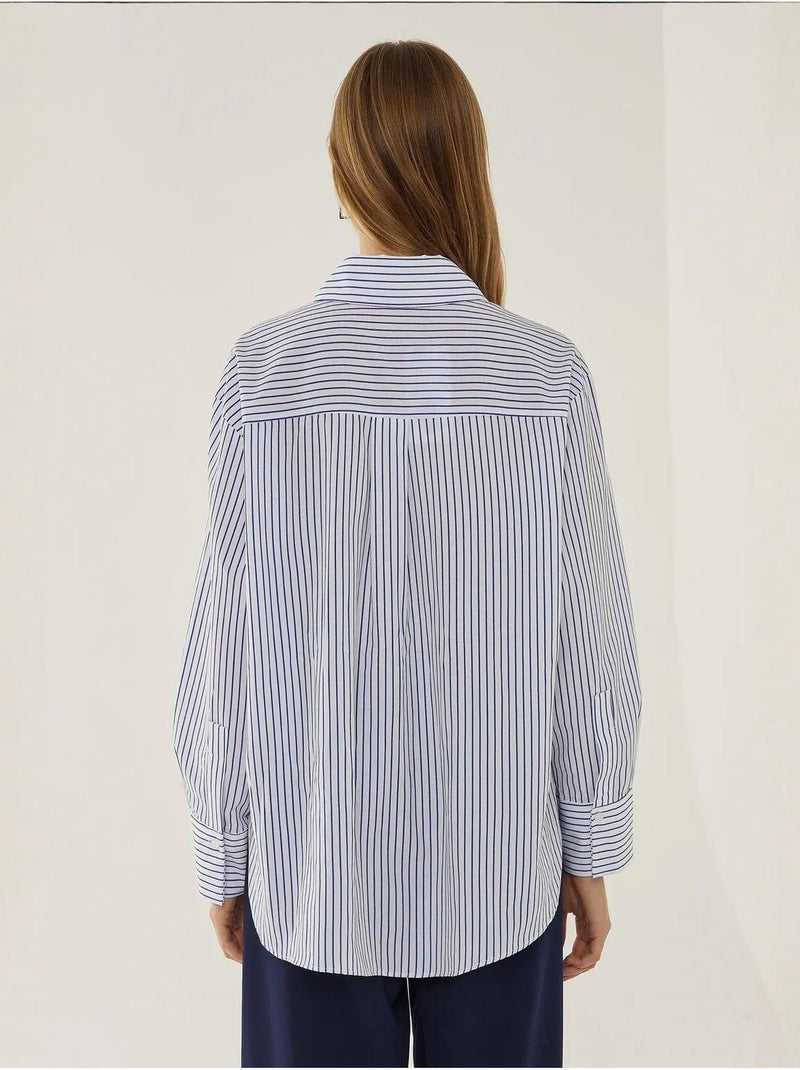Chemise coupe décontractée avec détail nœud Blanc - Kiabi