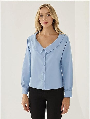 Chemise coupe droite avec col détaillé