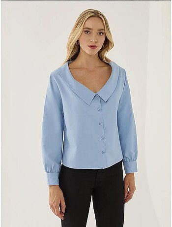 Chemise coupe droite avec col détaillé