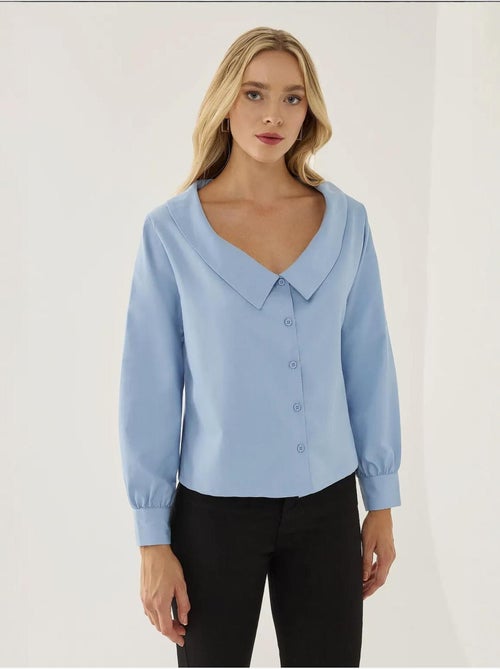 Chemise coupe droite avec col détaillé - Kiabi