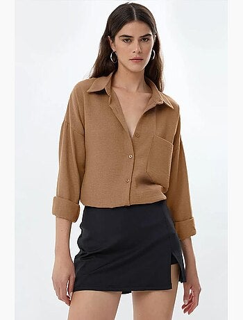 Chemise coupe régulière en lin hiccup