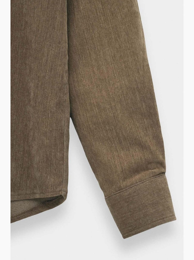 Chemise coupe régulière giesto Kaki - Kiabi