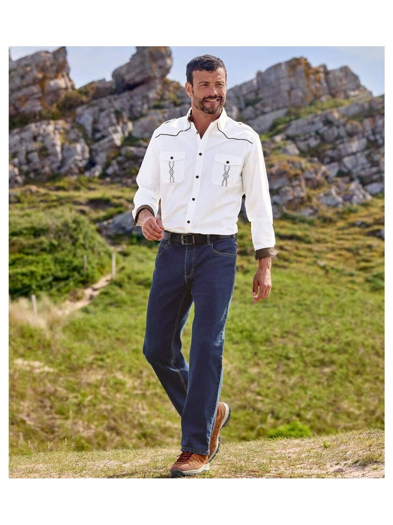 Chemise Coupe Western - ATLAS FOR MEN Blanc - Kiabi