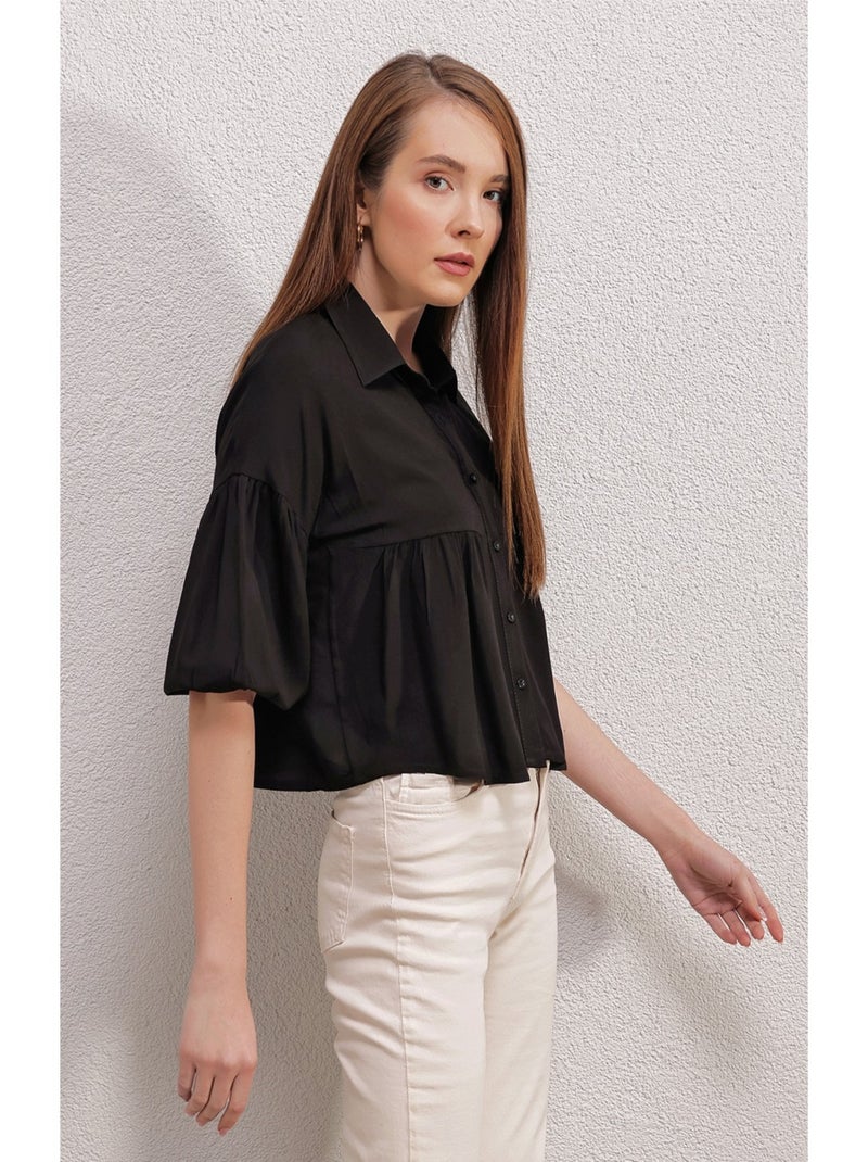 Chemise Courte - Noir Noir Noir - Kiabi