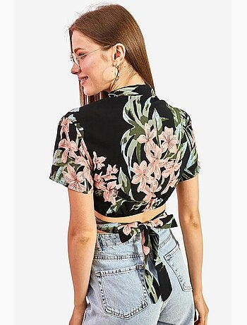 Chemise courte à imprimé floral, coupe décontractée, fermeture boutonnée lucci