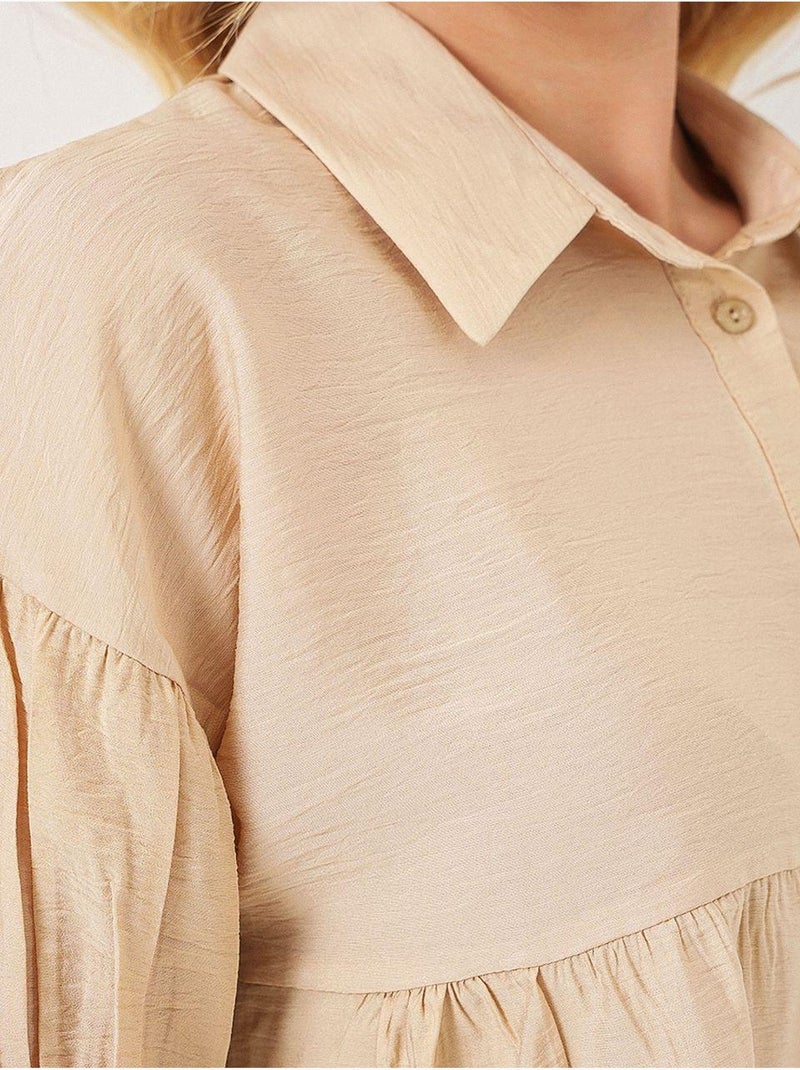 Chemise courte à manches courtes bdart Beige argile - Kiabi