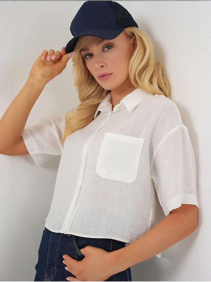 Chemise courte à manches courtes bdart Blanc - Kiabi