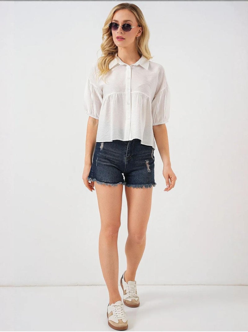 Chemise courte à manches courtes bdart Blanc - Kiabi