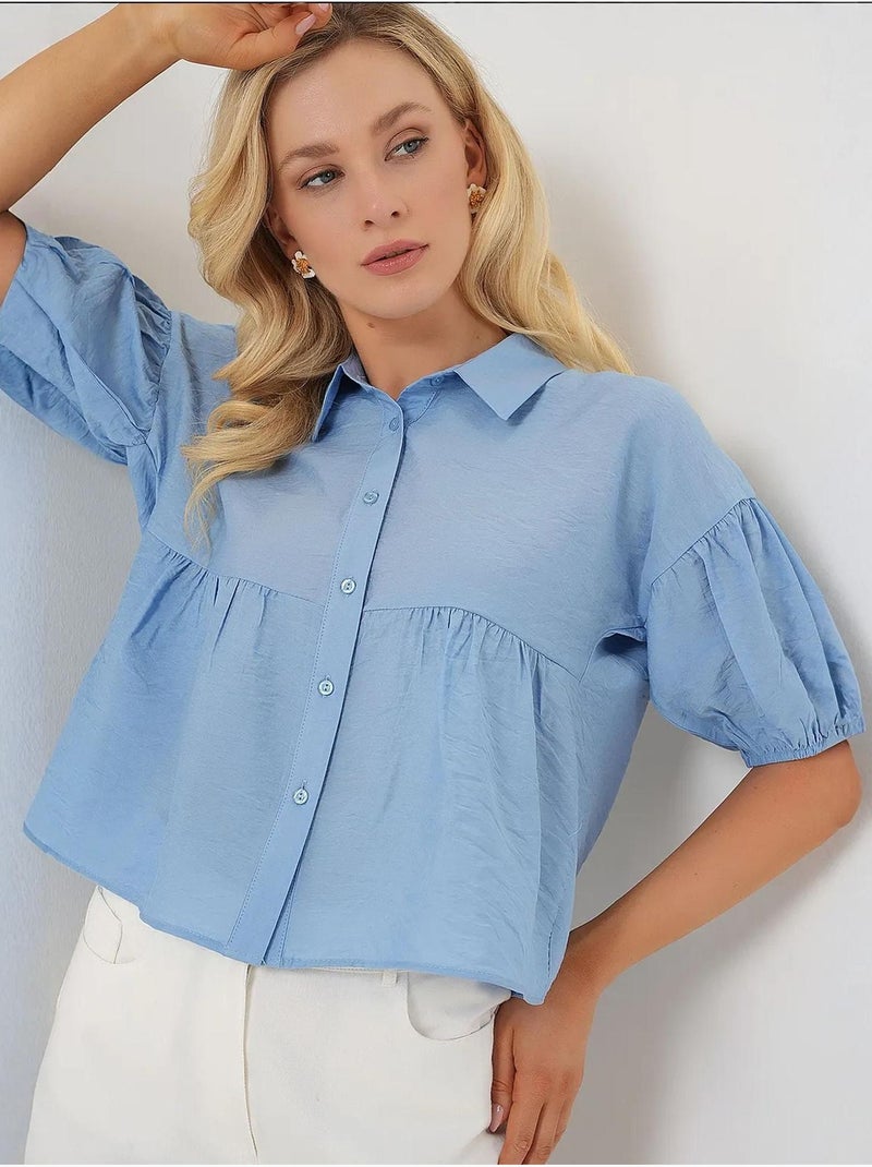 Chemise courte à manches courtes bdart Bleu clair - Kiabi