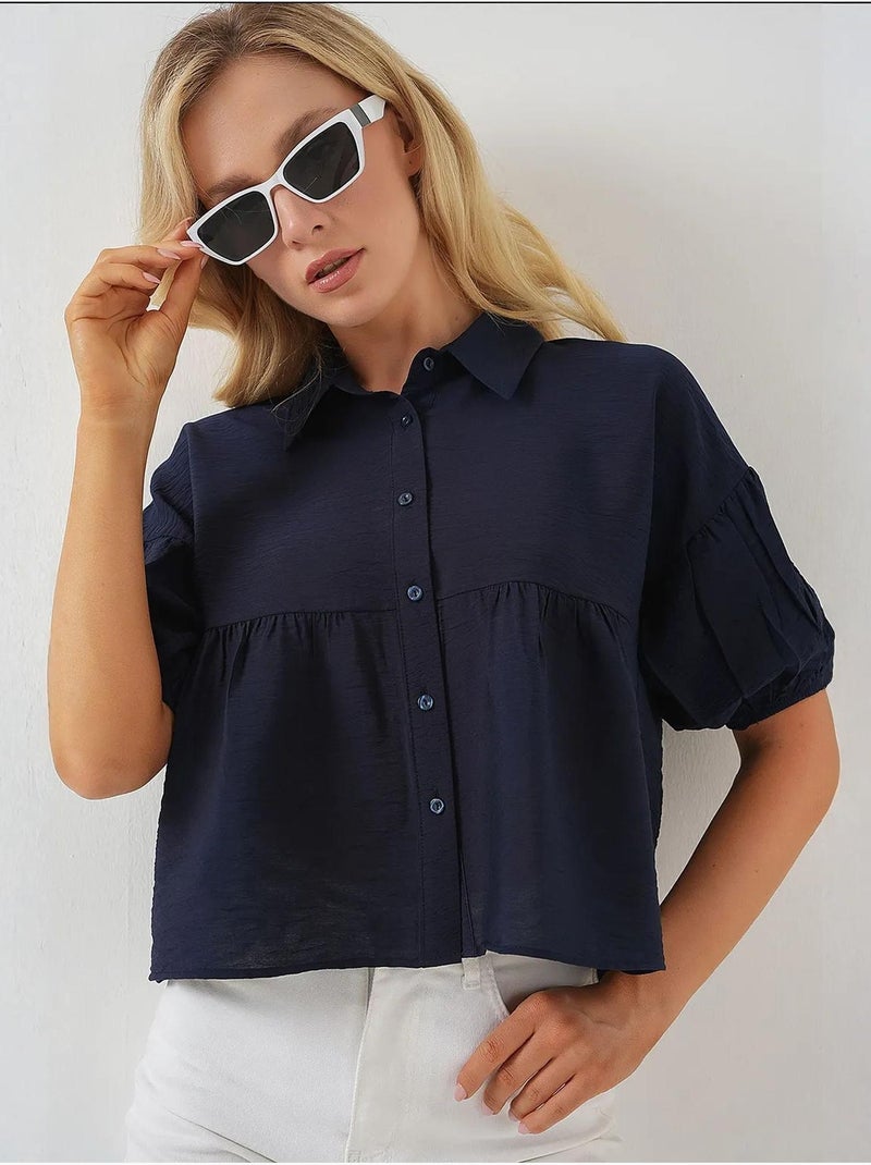 Chemise courte à manches courtes bdart Bleu marine - Kiabi