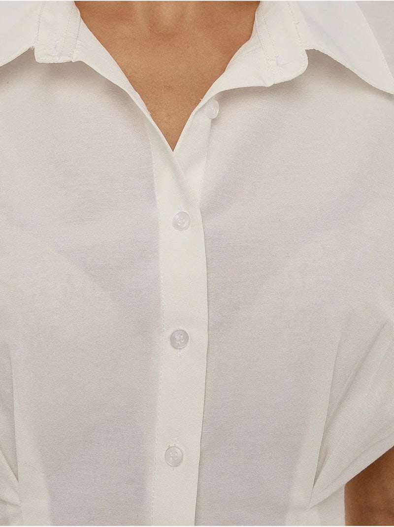 Chemise courte à manches courtes Beige naturel - Kiabi