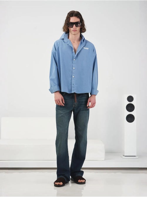 Chemise courte à manches longues giesto brodée avec imprimé texte - Kiabi Chemise courte à manches longues giesto brodée avec imprimé texte - Kiabi