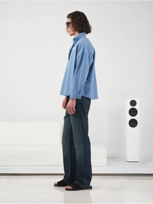 Chemise courte à manches longues giesto brodée avec imprimé texte - Kiabi Chemise courte à manches longues giesto brodée avec imprimé texte - Kiabi