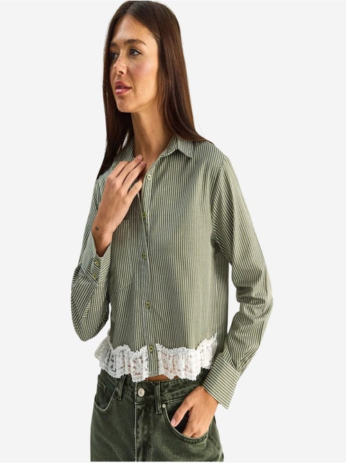 Chemise courte à rayures et boutons lucci - Kiabi Chemise courte à rayures et boutons lucci - Kiabi