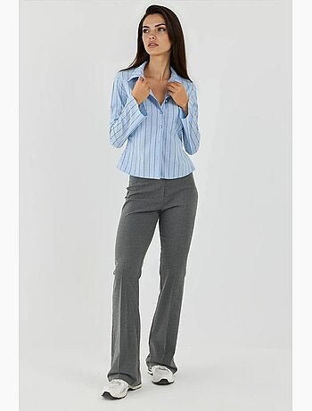 Chemise courte ajustée à rayures hiccup
