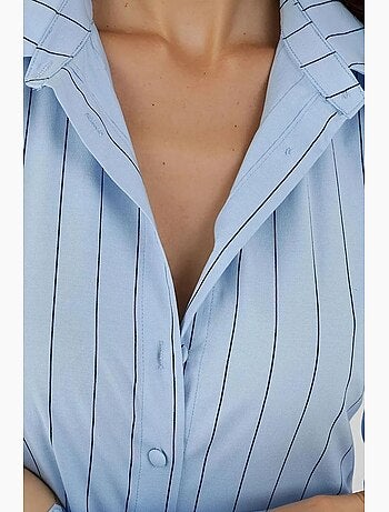 Chemise courte ajustée à rayures hiccup