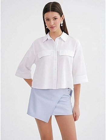Chemise courte ample avec fermeture à boutons et poche mixray