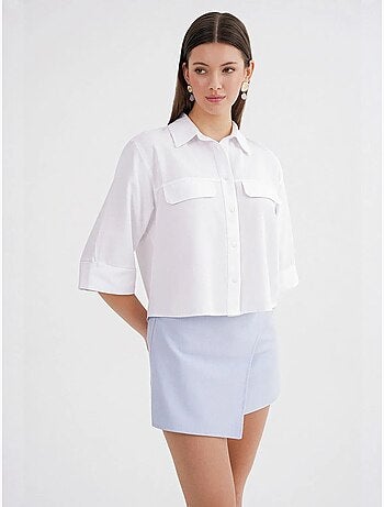 Chemise courte ample avec fermeture à boutons et poche mixray