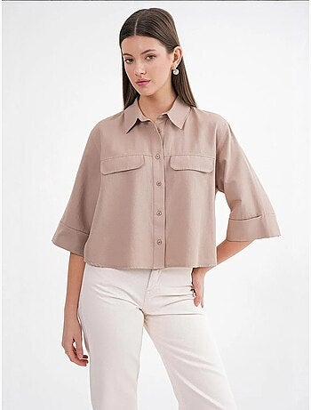 Chemise courte ample avec fermeture à boutons et poche mixray