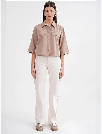 Chemise courte ample avec fermeture à boutons et poche mixray
