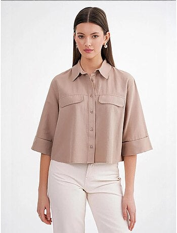 Chemise courte ample avec fermeture à boutons et poche mixray