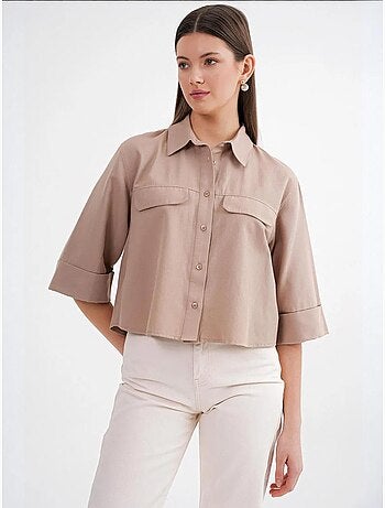 Chemise courte ample avec fermeture à boutons et poche mixray