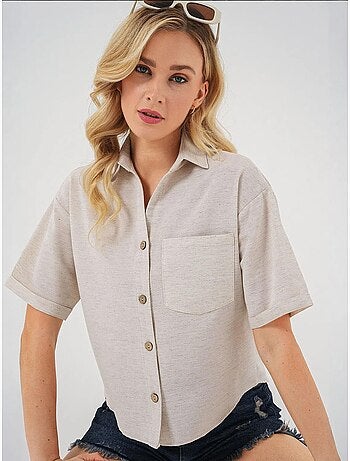 Chemise courte aspect lin bdart