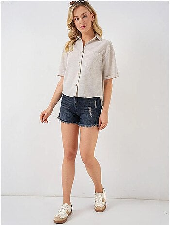Chemise courte aspect lin bdart